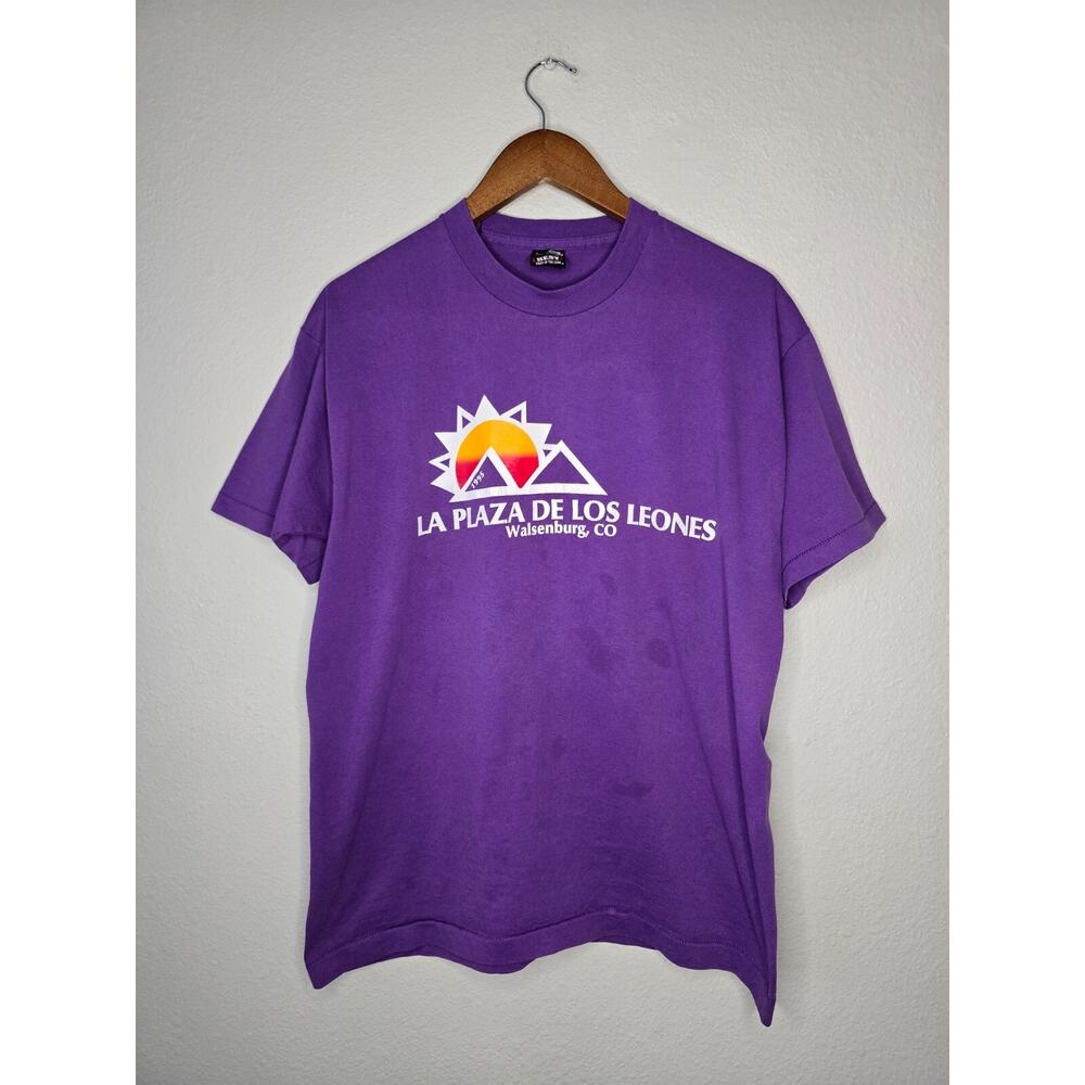 Vintage Walsenburg Shirt La Plaza De Los Leones CO BEST FOTL Large Purple Tee